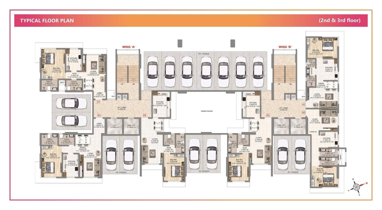  anuvidnyan nagar co op housing society ltd Wing A And Wing B Cluster Plan from 2nd to 3rd Floor