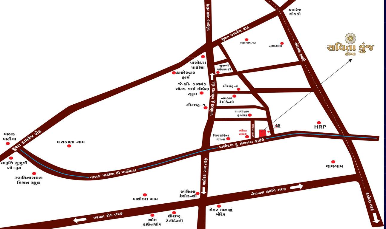 savita kunj homes Location Plan