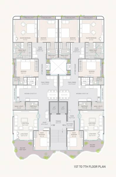  elysian Elysian Cluster Plan from 1st to 7th Floor