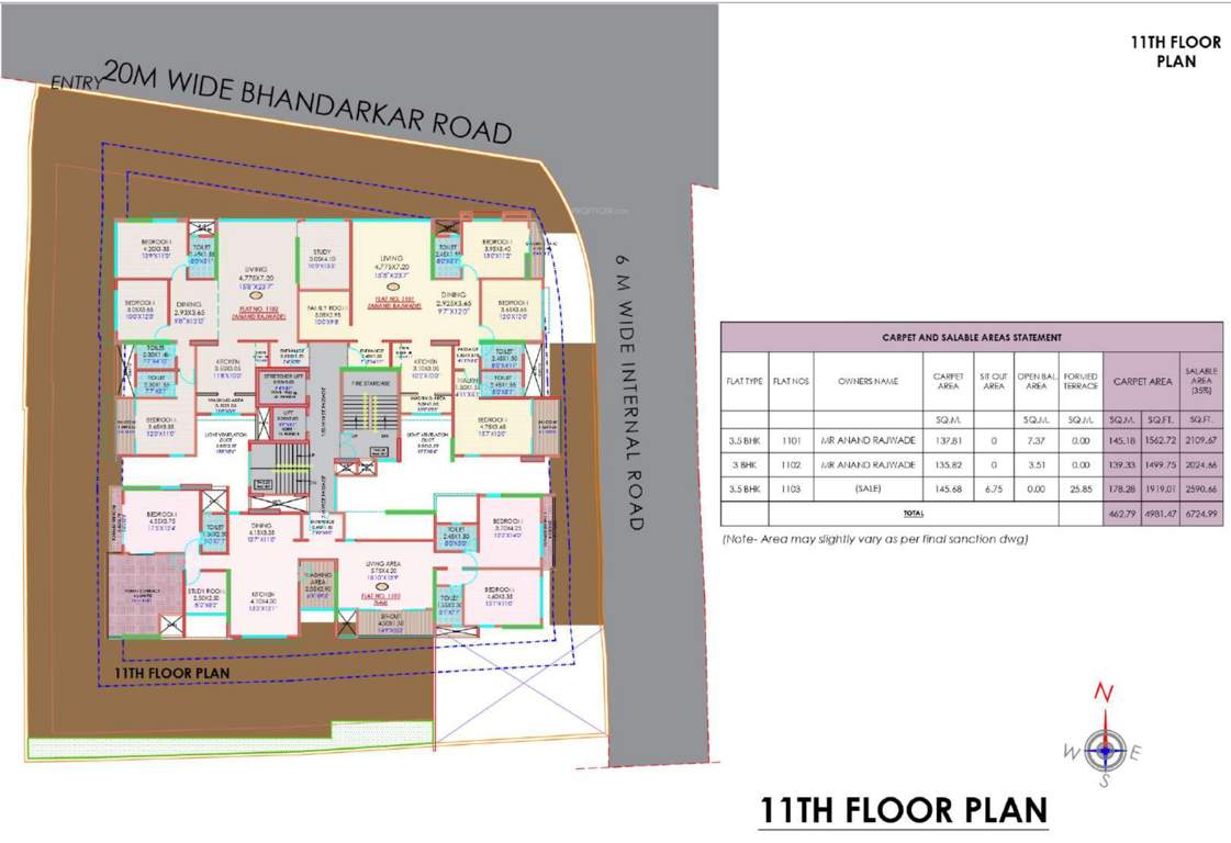  abhishek chsl Abhishek CHSL Cluster Plan for 11th Floor