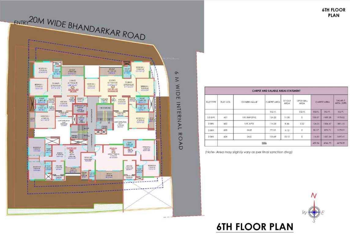  abhishek chsl Abhishek CHSL Cluster Plan for 6th Floor