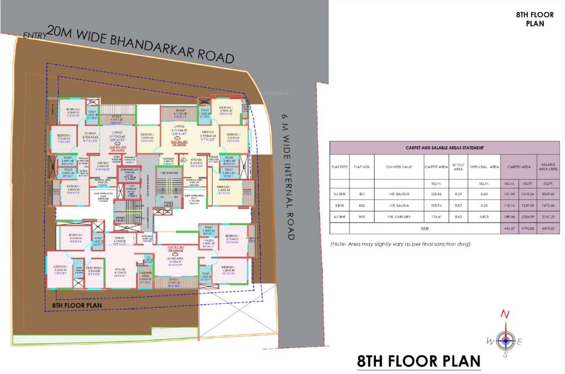  abhishek chsl Abhishek CHSL Cluster Plan for 8th Floor