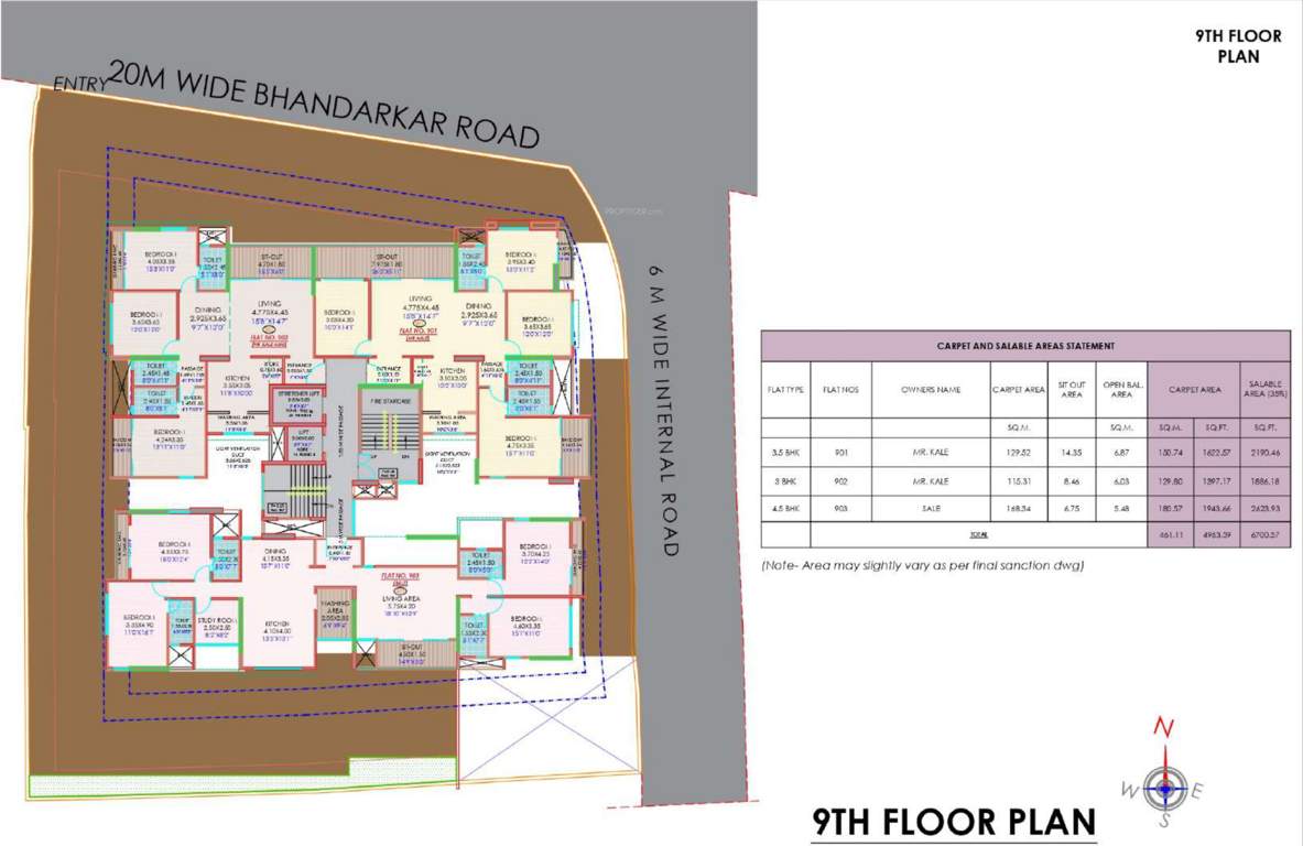  abhishek chsl Abhishek CHSL Cluster Plan for 9th Floor