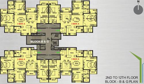 arista-phase-1 Block B And G Cluster Plan From 2nd To 12th Floor
