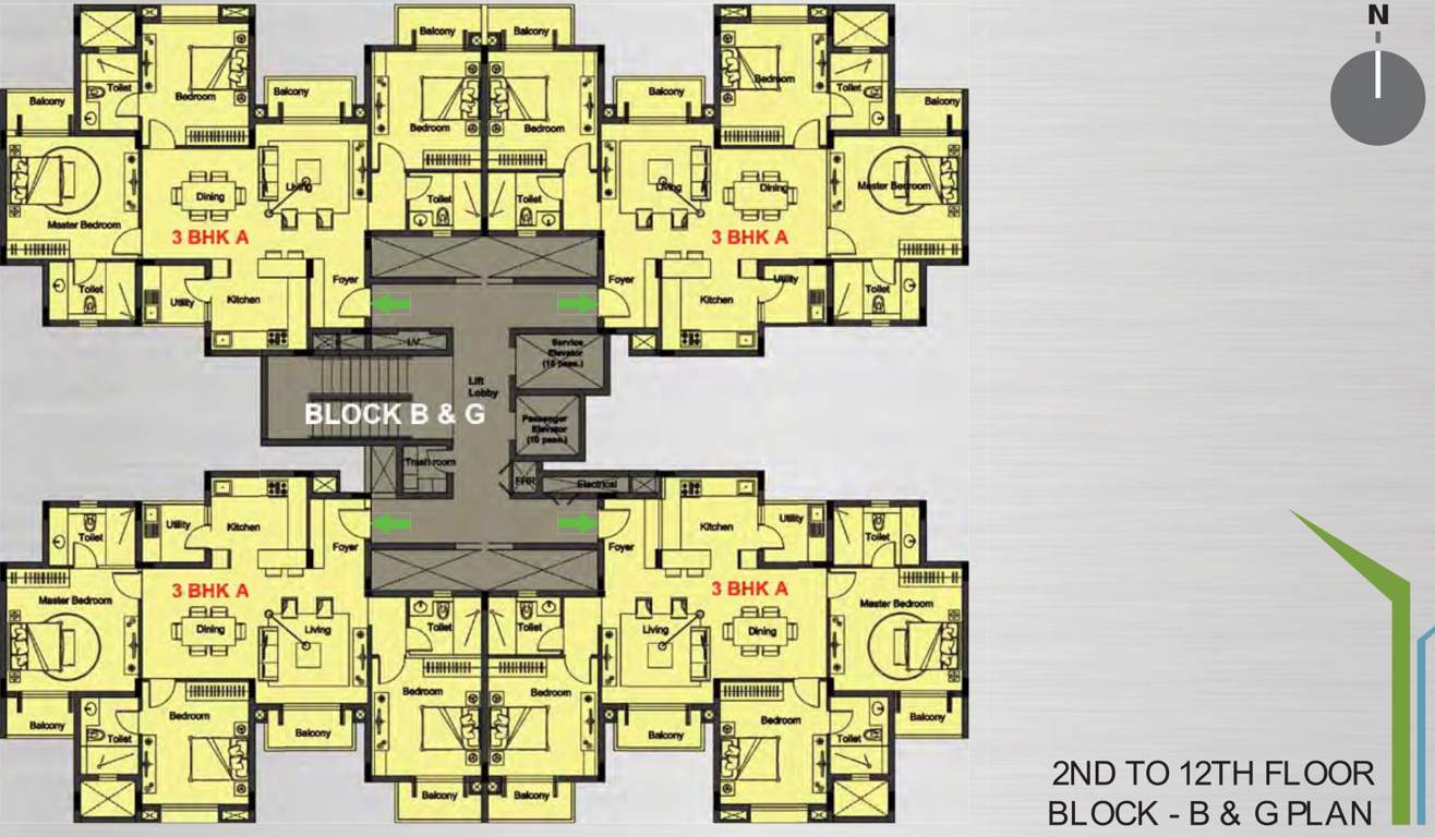 arista phase 1 Block B And G Cluster Plan From 2nd To 12th Floor