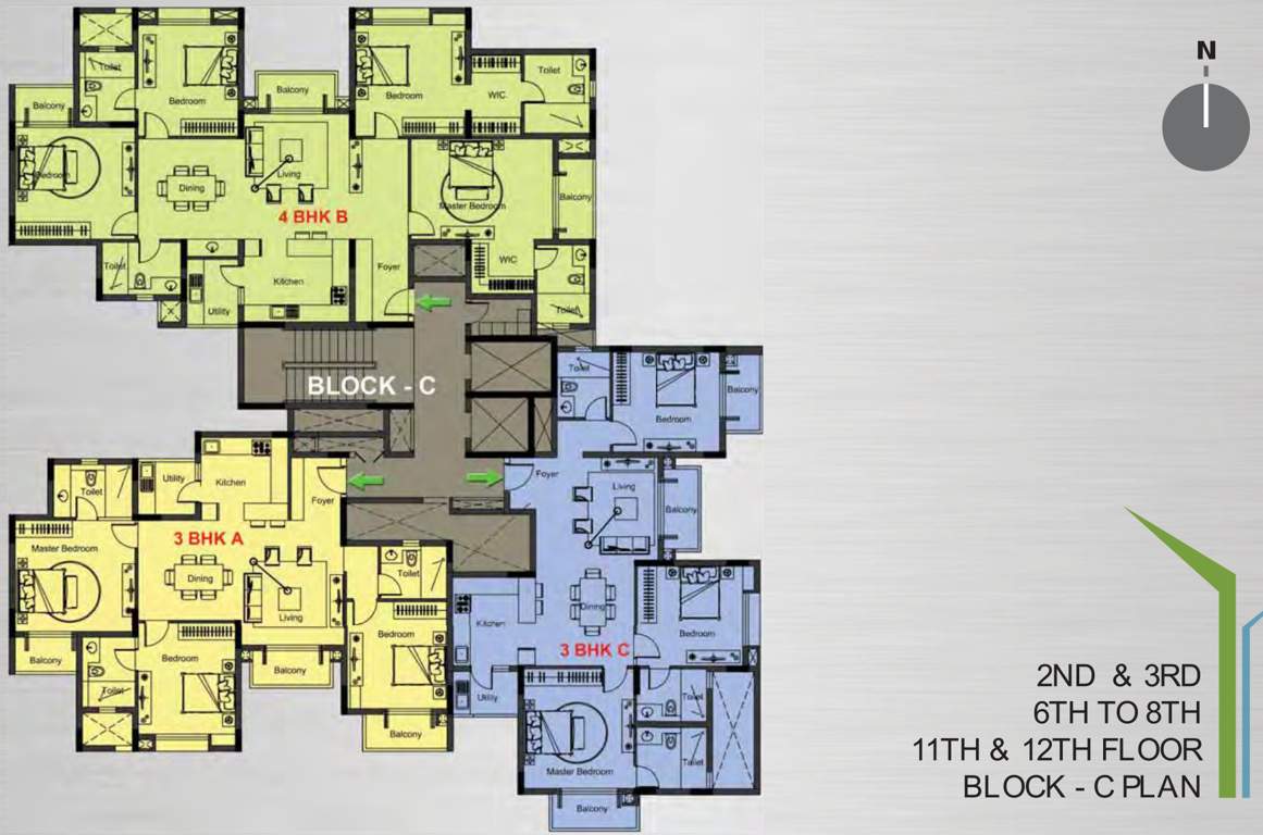 arista phase 1 Block C Cluster Plan From 2nd To 12th Floor Except 4th, 5th, 9th And 10th Floor