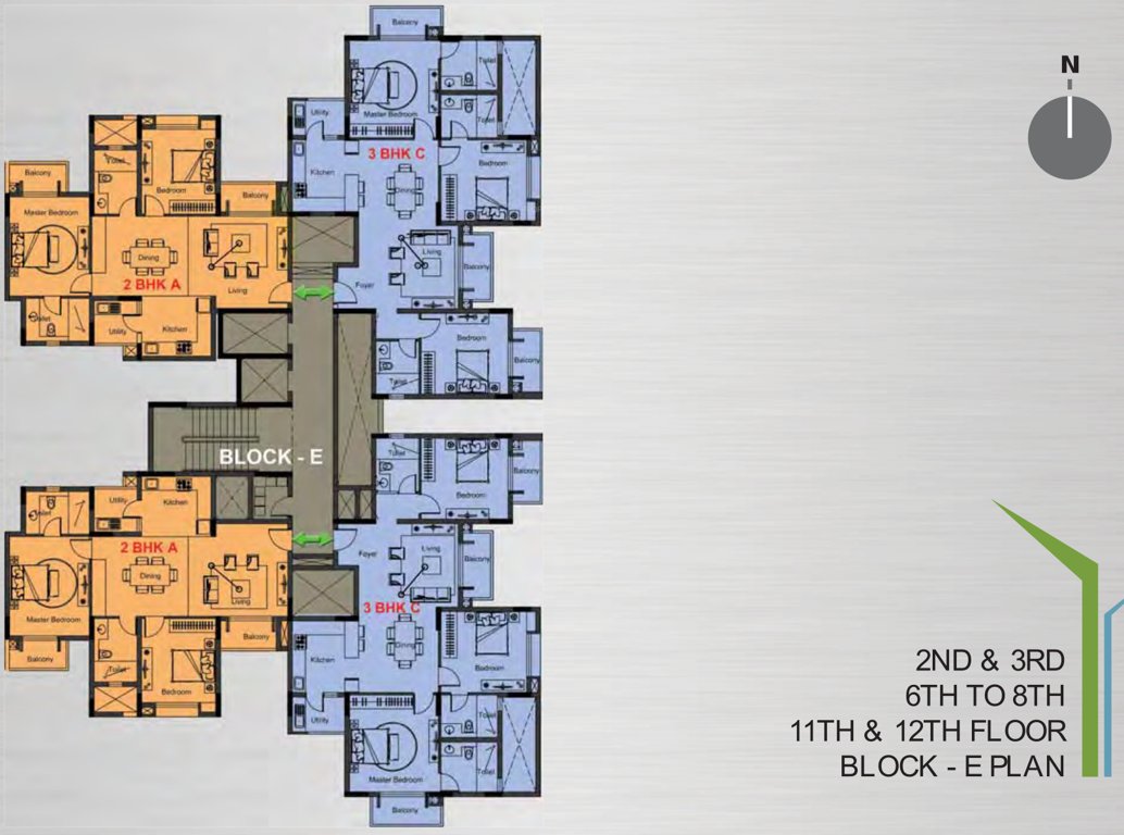 arista phase 1 Block E Cluster Plan From 2nd To 12th Floor Except 4th, 5th, 9th And 10th Floor