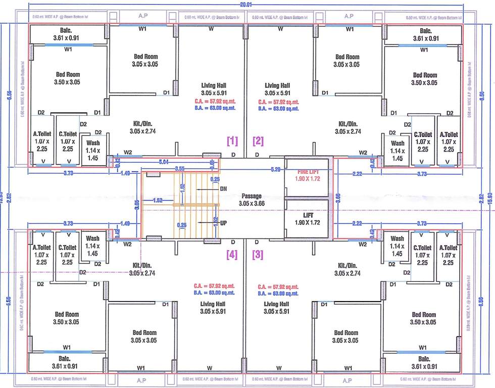  residency Block A Cluster Plan From 1st To 7th Floor
