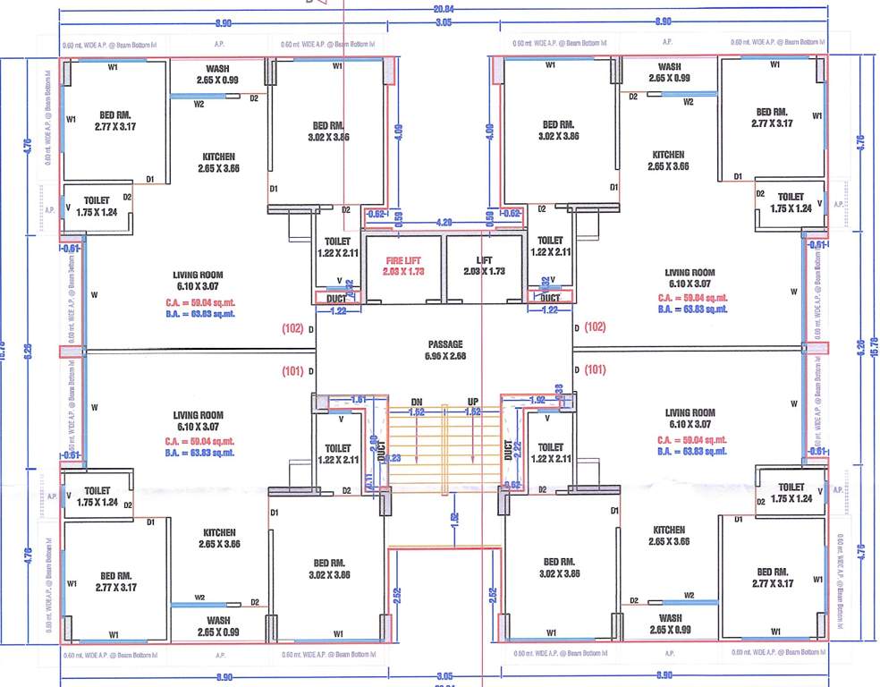  residency Block E Cluster Plan From 1st To 7th Floor