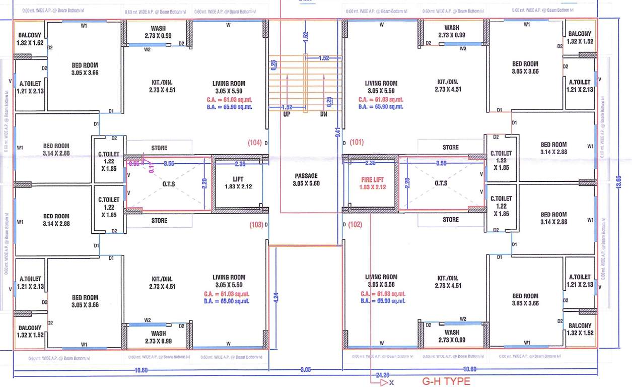  residency Block G And H Cluster Plan From 1st To 7th Floor