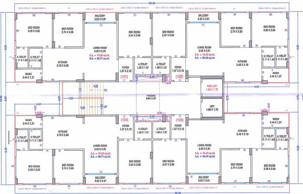 Block I Cluster Plan From 1st To 7th Floor residency Block I Cluster Plan From 1st To 7th Floor