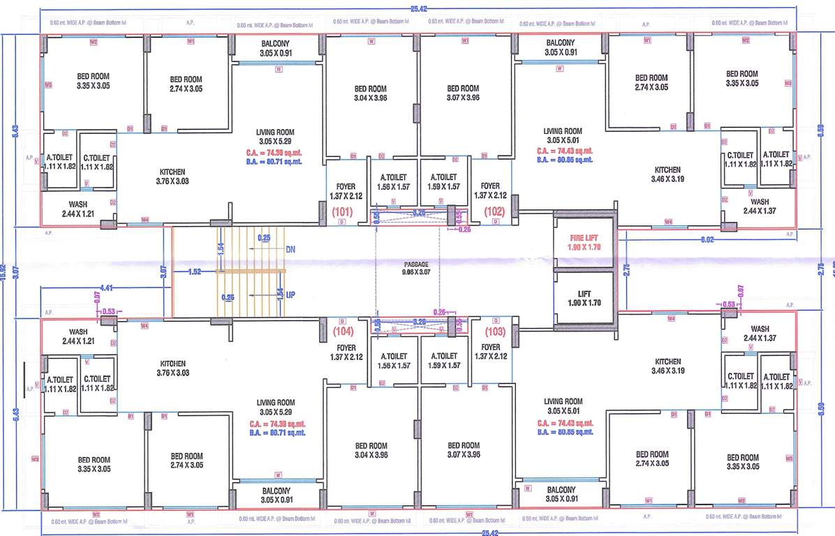  residency Block I Cluster Plan From 1st To 7th Floor