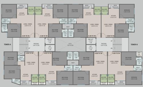  shree-govardhan-heights Block A And B Cluster Plan From 2nd To 7th Floor