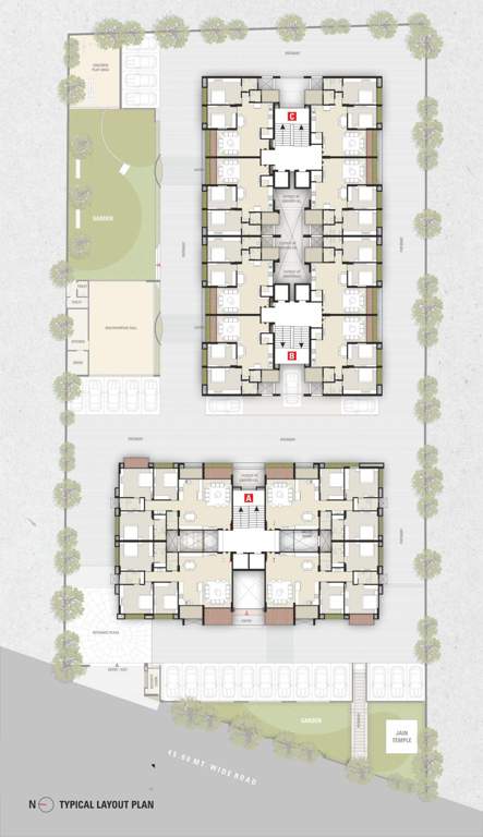  shikharji A, B, C Typical Cluster Plan