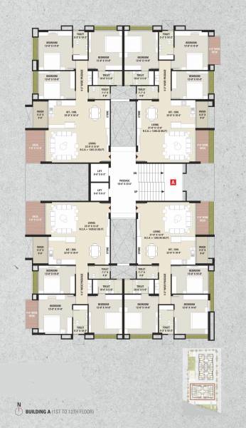  shikharji A Cluster Plan From 1st To 12th Floor