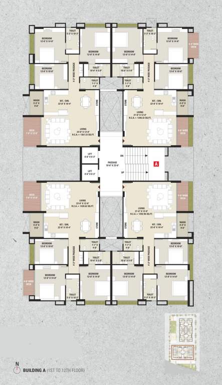  shikharji A Cluster Plan From 1st To 12th Floor