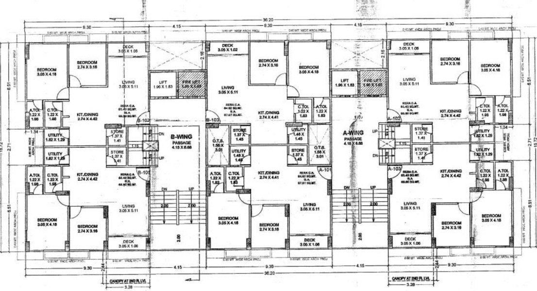  swapna shrusti Block A And B Cluster Plan From 1st To 14th Floor