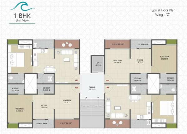  avenue C Typical Cluster Plan