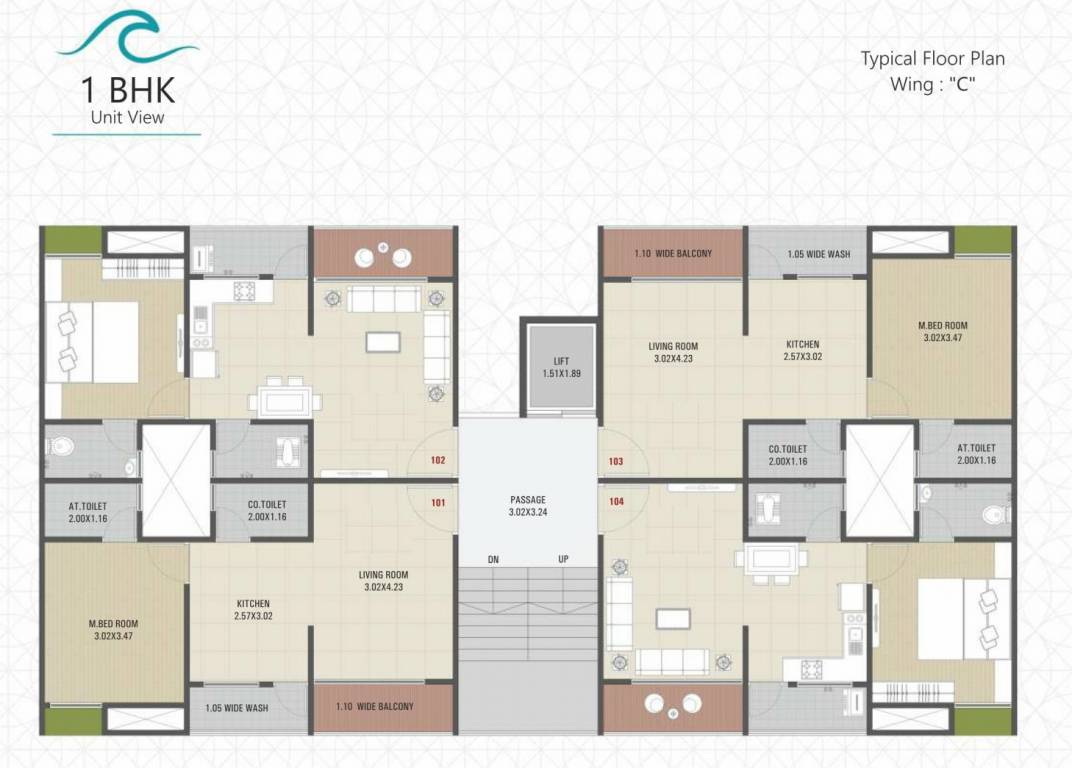  avenue C Typical Cluster Plan