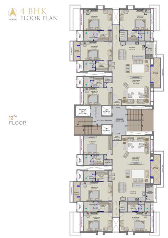  antriksh luxuria Antriksh Luxuria Cluster Plan For 12th Floor
