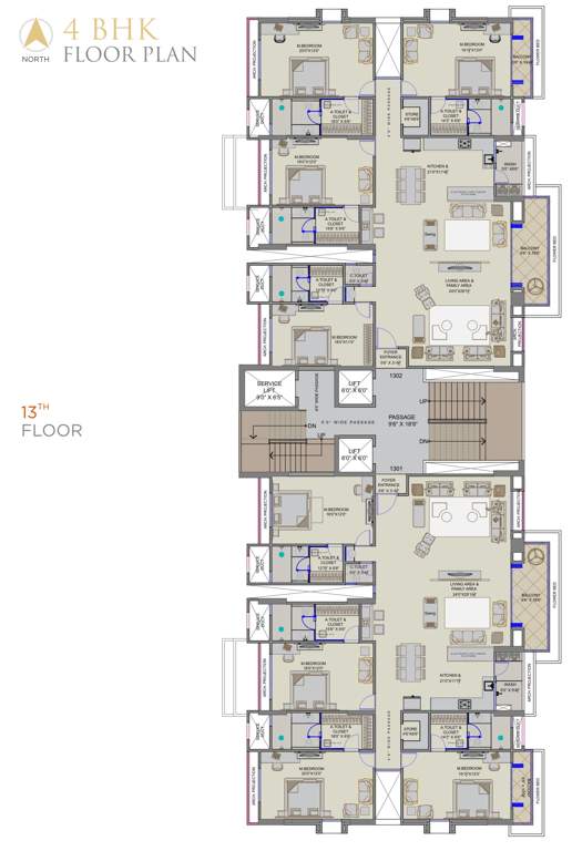  antriksh luxuria Antriksh Luxuria Cluster Plan For 13th Floor