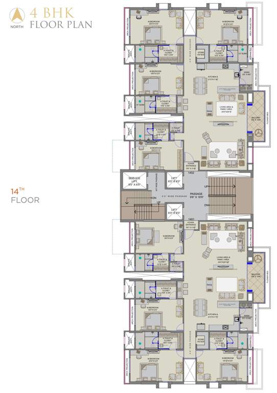  antriksh luxuria Antriksh Luxuria Cluster Plan For 14th Floor