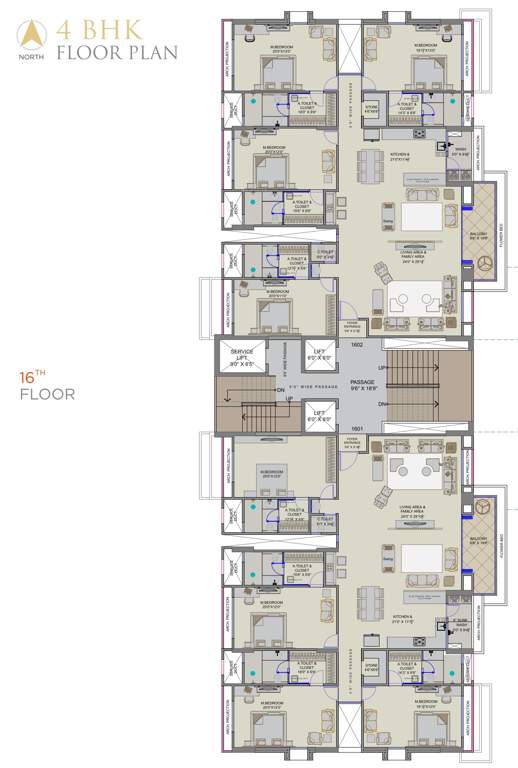  antriksh luxuria Antriksh Luxuria Cluster Plan For 16th Floor