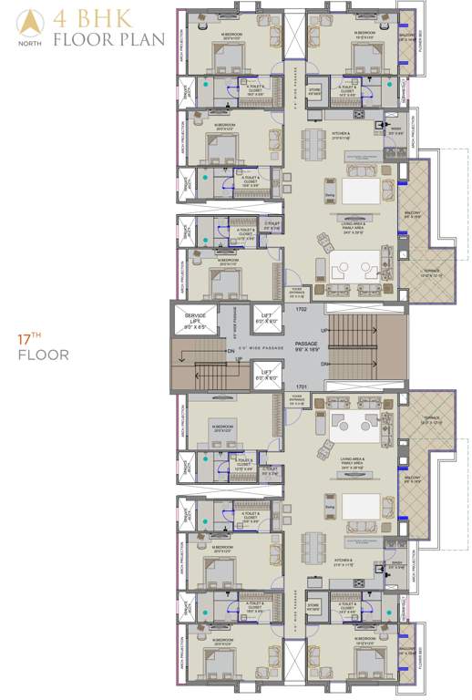  antriksh luxuria Antriksh Luxuria Cluster Plan For 17th Floor