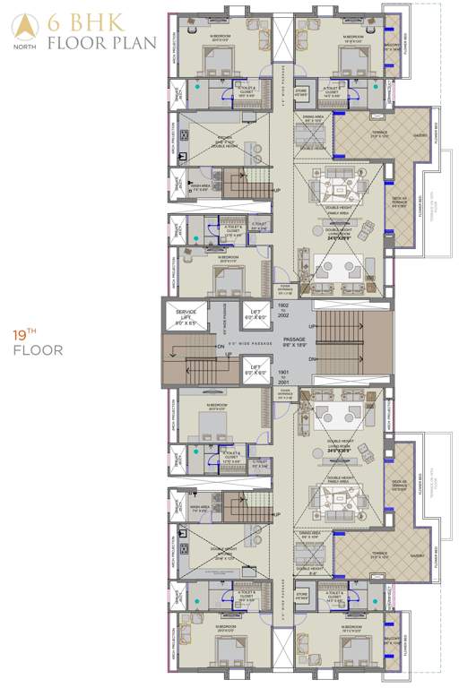  antriksh luxuria Antriksh Luxuria Cluster Plan For 19th Floor