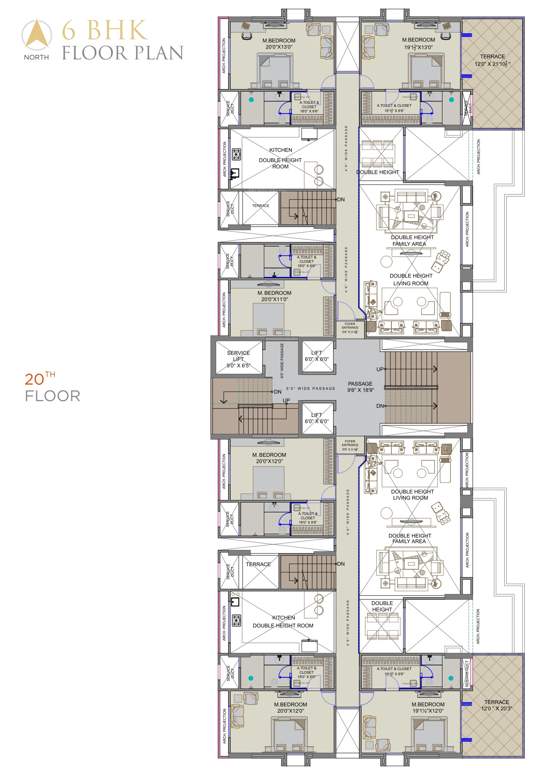  antriksh luxuria Antriksh Luxuria Cluster Plan For 20th Floor