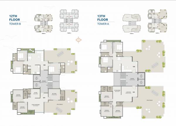  hari-darshan-sky A & B Cluster Plan from 12th to 13th Floor