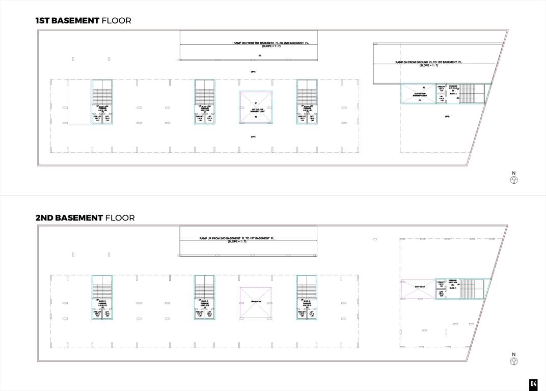  arbor Block A, Block B, Block C, Block D Basement  Cluster Plan