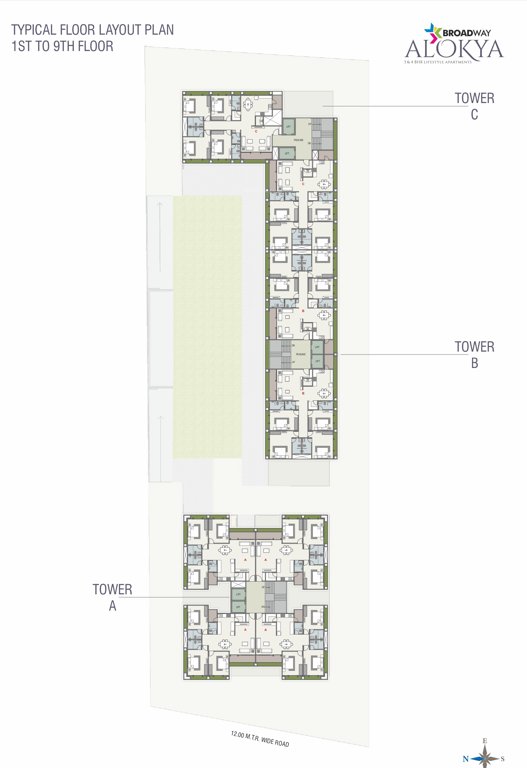  alokya A, B, C Cluster Plan From 1st To 9th Floor