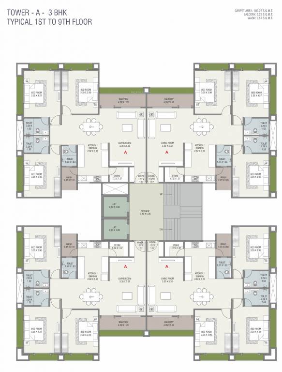  alokya A Cluster Plan From 1st To 9th Floor