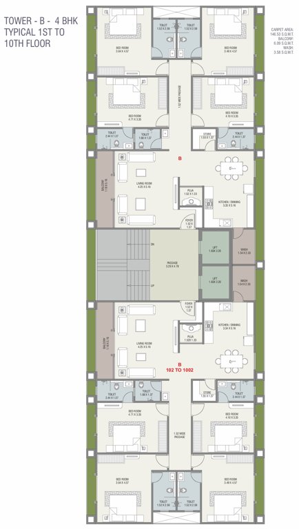  alokya B Cluster Plan From 1st To 10th Floor