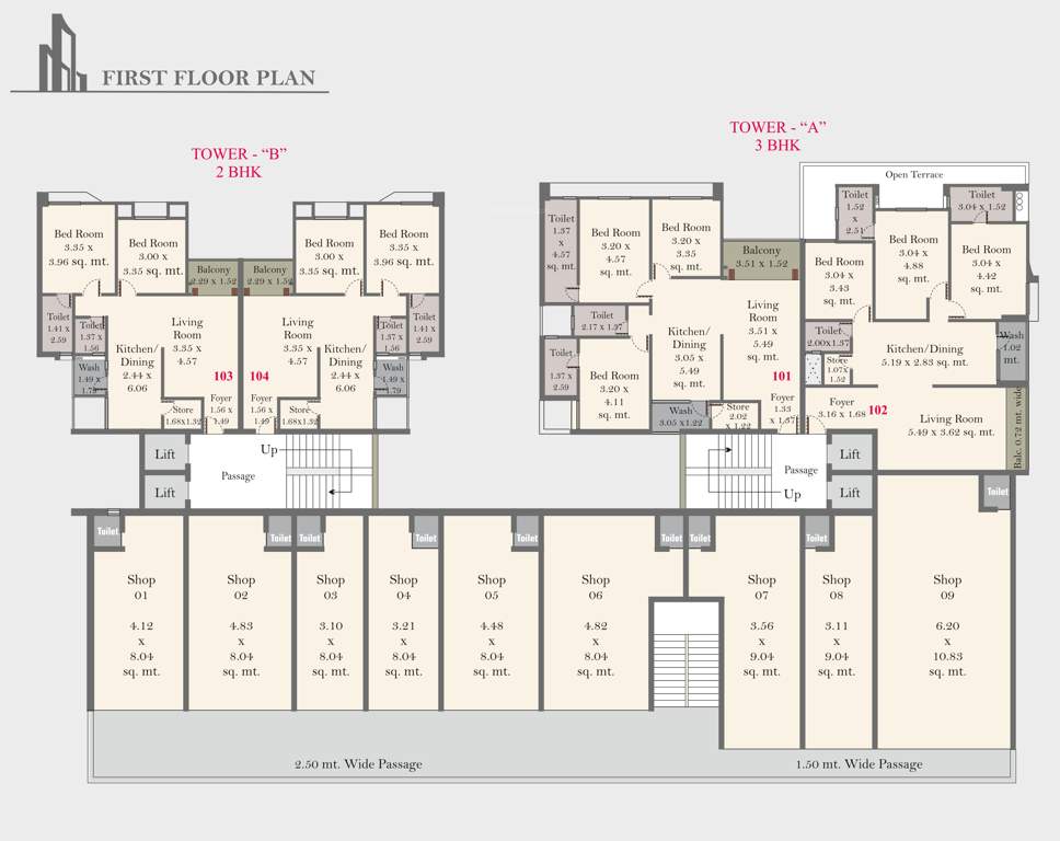  afzal enclave Block A And B Cluster Plan for 1st Floor