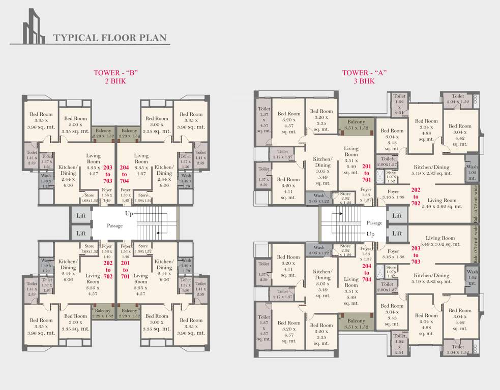  afzal enclave Block A And B Cluster Plan from 2nd to 7th Floor