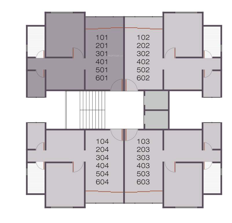 meena heights Meena Heights Cluster Plan from 1st to 6th Floor