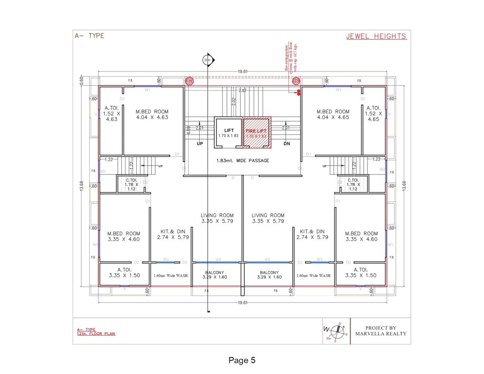  jewel heights Block A Cluster Plan for 12th Floor