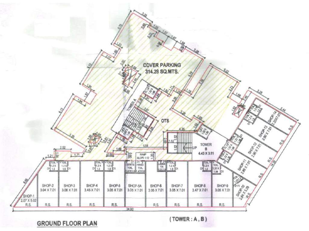  fatima heights Block A And B Cluster Plan For Ground Floor
