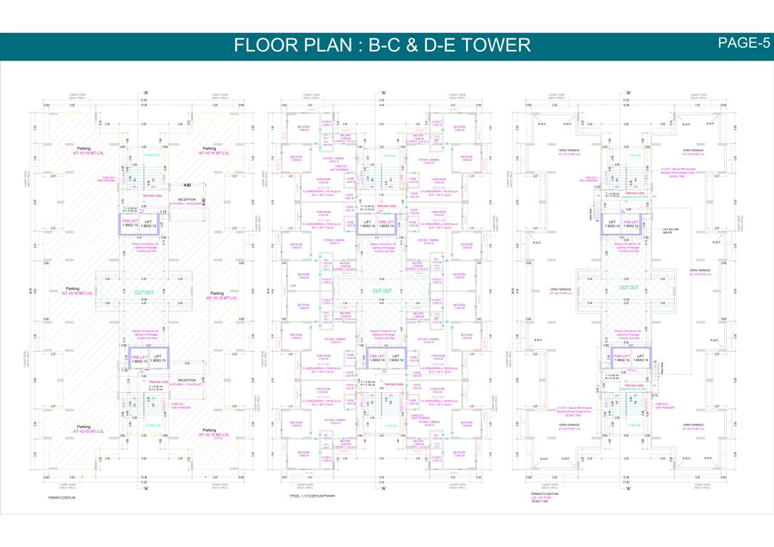  nature valley Block B, Block C, Block D, Block E Cluster Plan from 1st to 14th Floor