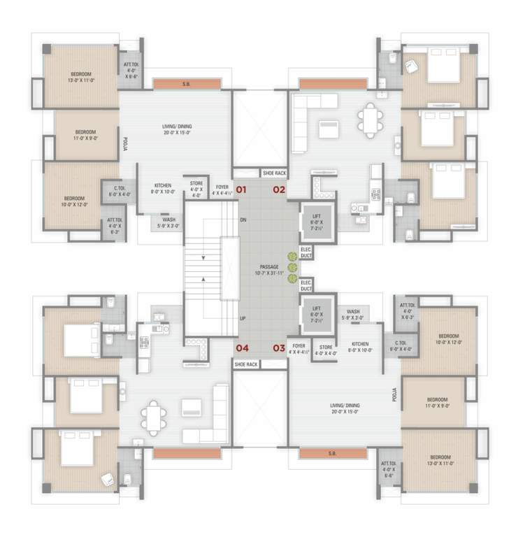  northern skyline Block B Cluster Plan