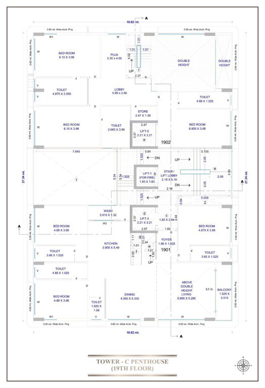  eronzza C Cluster Plan For 19th Floor