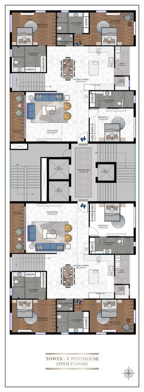  eronzza E Cluster Plan For 19th Floor