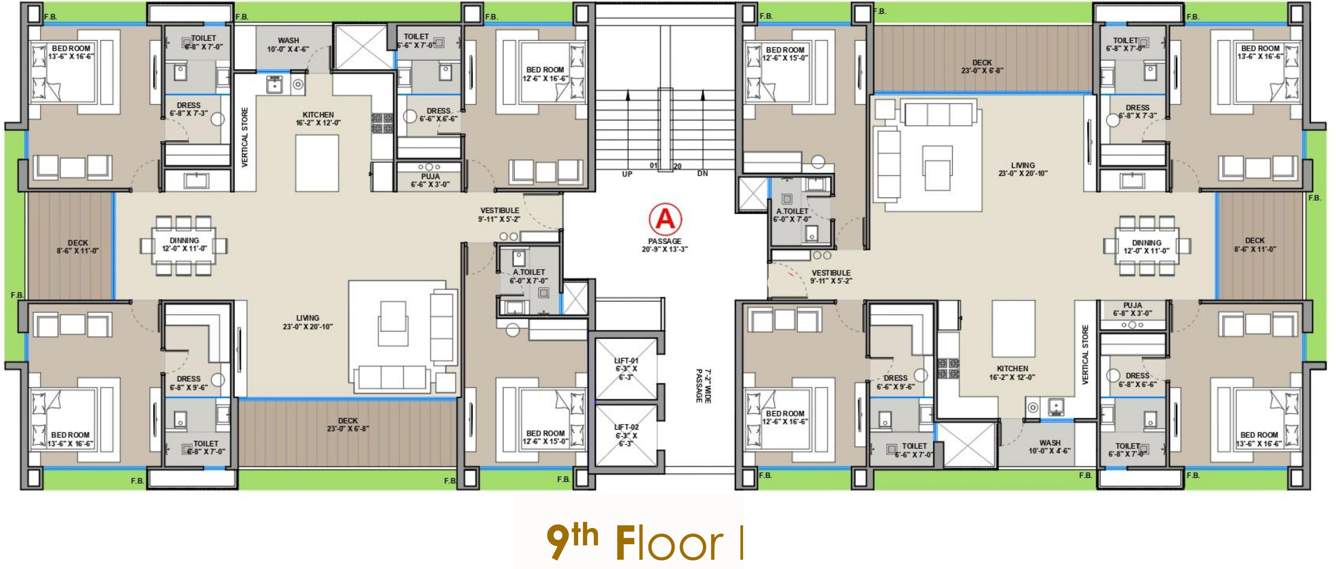  the lifestyle A Cluster Plan For 9th Floor
