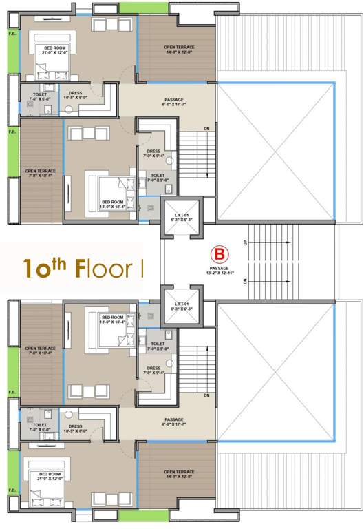  the lifestyle B Cluster Plan For 10th Floor