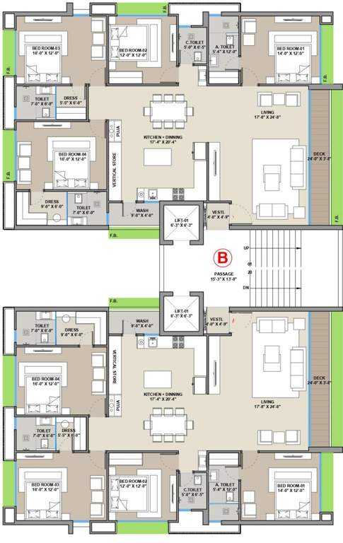  the lifestyle B Typical Cluster Plan