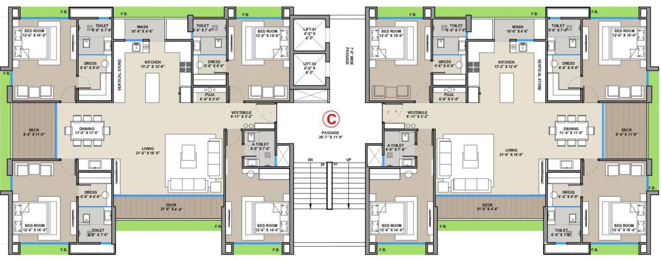  the lifestyle C Typical Cluster Plan
