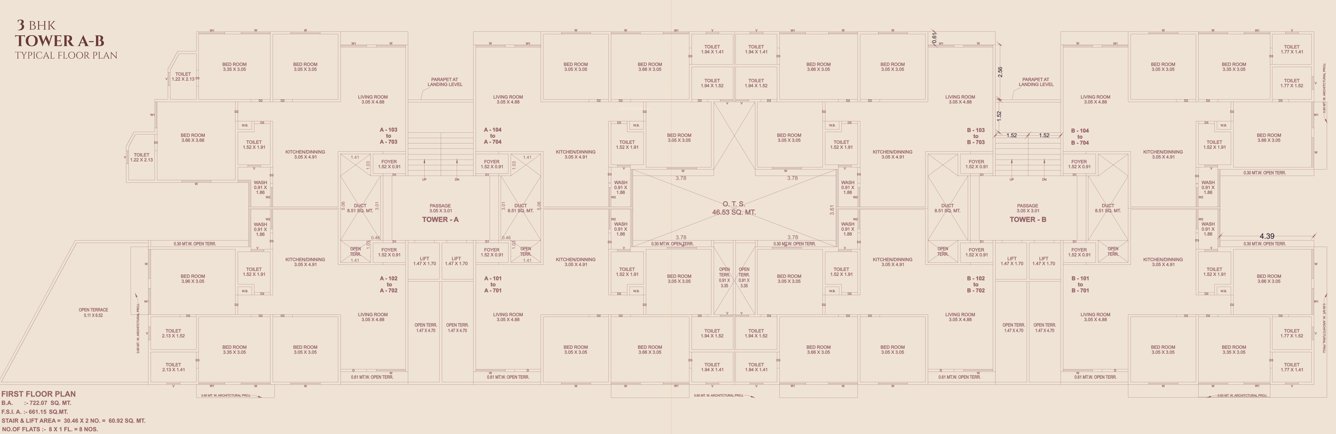  vallabh aangan Block A B Cluster Plan from 1st to 7th Floor