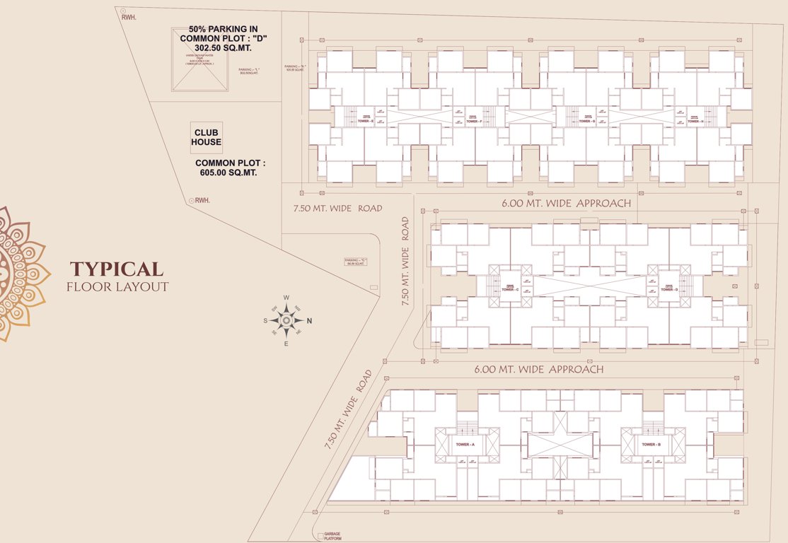  vallabh aangan Block A To H Cluster Plan for Typical Floor